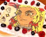 鬼滅の刃　煉獄杏寿朗　キャラケーキ作り方7写真