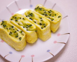かぼちゃの皮とチーズのたまご焼き作り方6写真
