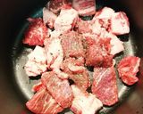 秋の味覚と牛肉の味噌煮込み作り方1写真