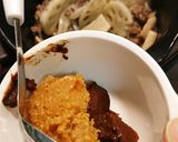 秋の味覚と牛肉の味噌煮込み作り方5写真