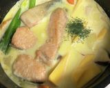 秋鮭とかぼちゃのクリームシチュー作り方15写真