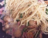 照り焼きチキン風ホタテとベーコンのパスタ作り方5写真