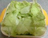 レンチン2分半☆ハムチーズ巣ごもりレタス作り方1写真