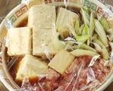 レンジで超簡単！牛バラ肉の熱々肉豆腐作り方2写真