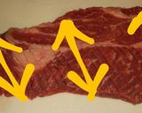 安い牛肉も柔らかく♪ダイヤモンドカット作り方1写真