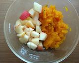 かぼちゃ煮物リメイク！りんごサラダ♪作り方1写真