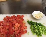 鮭のトマト，バター醤油ソースかけ作り方1写真