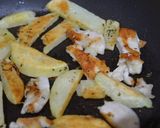 ヤゲン軟骨とジャガイモのガーリック焼き作り方4写真