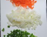 野菜たっぷり☆発芽米のカレーチャーハン作り方1写真