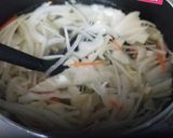 野菜&即席ワカメらーめん&初、花小鳥添え作り方1写真