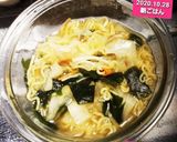 野菜&即席ワカメらーめん&初、花小鳥添え作り方14写真