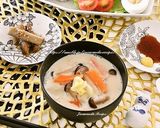 白菜としめじの豆乳みそ汁作り方3写真