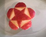りんご飾り切り*お花の中にお星様作り方4写真