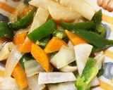 レンジ甘辛炒め味豚こま大根青椒肉絲風作り方13写真