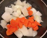 レンジで時短、唐揚げと野菜の甘酢あん作り方5写真