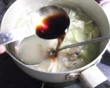 ゆで汁活用　キャベツと舞茸の醬油スープ作り方3写真