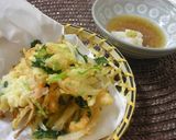 小海老とみつ葉のかき揚げ　作り方4写真