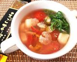 シーフードミックスとトマトの味噌汁♡作り方4写真
