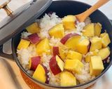 ストウブで炊く さつまいもご飯作り方3写真