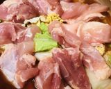 鍋の素●鶏肉と水菜の煮込ラーメンキムチ鍋作り方2写真