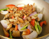 鶏皮と野菜の甘酢だれ炒め作り方5写真