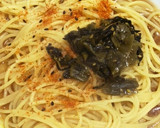 超簡単☆夜食和風パスタ☆高菜を添えて〜作り方3写真