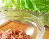 レタスの外葉のスパイスひき肉あんかけ作り方2写真
