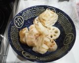 れんこんの合いびき肉載せ作り方1写真