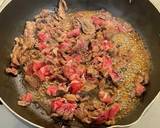甘辛牛肉チーズパスタ作り方2写真