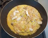 白菜と卵の海鮮モダン焼きビーフン作り方6写真