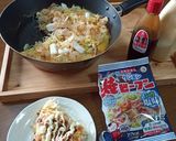 白菜と卵の海鮮モダン焼きビーフン作り方8写真