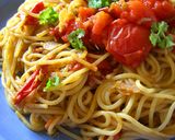 簡単♪トマトとアンチョビのパスタ作り方5写真