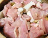 鍋の素●鶏肉と白菜の餅うどん寄せ鍋作り方2写真