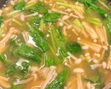 えのきとサラダ小松菜の味噌汁作り方5写真