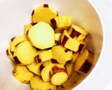 ほっこり甘酸っぱい♢さつま芋のオレンジ煮作り方1写真