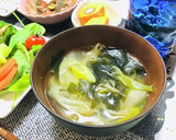 ネギともやしとワカメのお味噌汁作り方3写真