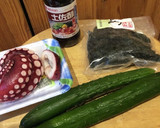 たこときゅうりとわかめの酢の物作り方1写真