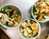 全てレンジ胸肉なすキムチ炒め青椒肉絲風作り方10写真