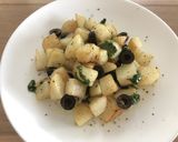 じゃがいも＊オリーブ＊パクチー炒め作り方4写真
