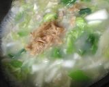 天津冬菜と参鶏湯スープの煮込みうどん作り方4写真