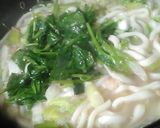 天津冬菜と参鶏湯スープの煮込みうどん作り方6写真