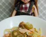リカちゃん♡鮭とアンチョビオリーブパスタ作り方12写真