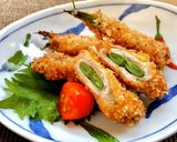 ほっくり♪インゲンの豚肉巻きフライです作り方6写真
