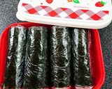 改良版☆お弁当にラップでパリパリ海苔巻き作り方8写真