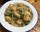 サラダ春菊と鶏胸肉のマヨチリ作り方4写真