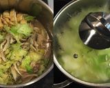 豚バラ肉とキャベツと舞茸の豚骨スープ煮作り方2写真