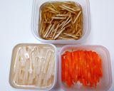 ごぼう・蓮根・人参・牛肉のきんぴら煮作り方1写真