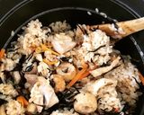 【簡単】鶏とひじきの土鍋で炊き込みご飯作り方9写真