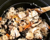 【簡単】鶏とひじきの土鍋で炊き込みご飯作り方9写真