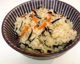 簡単！なめ茸とひじきの炊き込みご飯作り方4写真